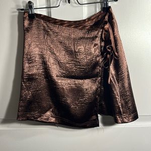 Urban outfitters metallic coffee wrap skirt